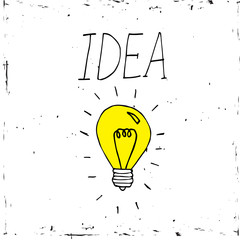 Fototapeta na wymiar Flat design vector business illustration concept creative idea with light bulb on white background