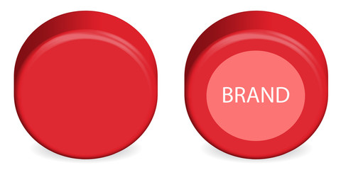 Red Head ( Wheel ) of Cheese. Isolated Vector version on white background.