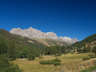 Naklejka premium Einsames Tal in Frankreich , Alpen, im Sommer