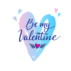 Happy Valentines Day hand drawing lettering design. Vector illustration