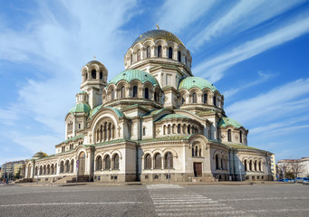 Fototapeta na wymiar Nevsky cathedral panorama in Sofia