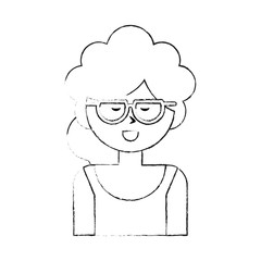 Woman with glasses cartoon icon vector illustration graphic design