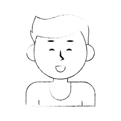 Man smiling cartoon icon vector illustration graphic design