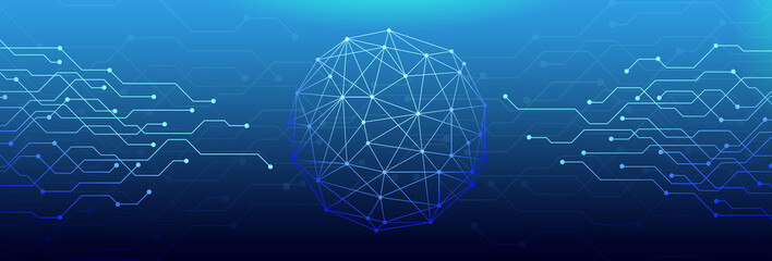 Technological virtual background. Digital networking concept. 3D Rendering