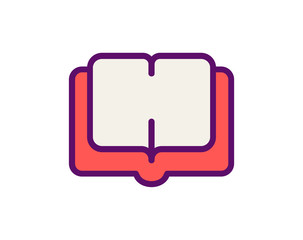 Book color icon. Pictogram isolated on white. For web and mobile UI, set of basic UI book elements.