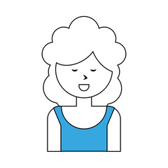 Woman smiling cartoon icon vector illustration graphic design
