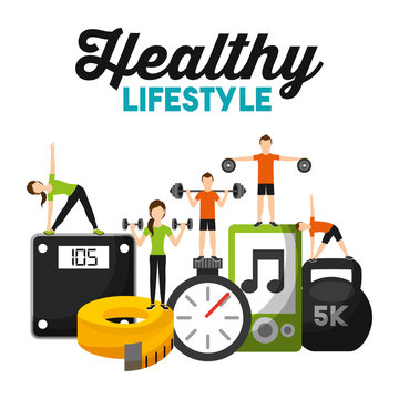 people physical sport training fitness healthy lifestyle vector illustration