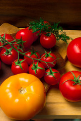 fresh red and yellow tomatoes