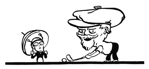 Golfspieler Karikatur - golfer cartoon