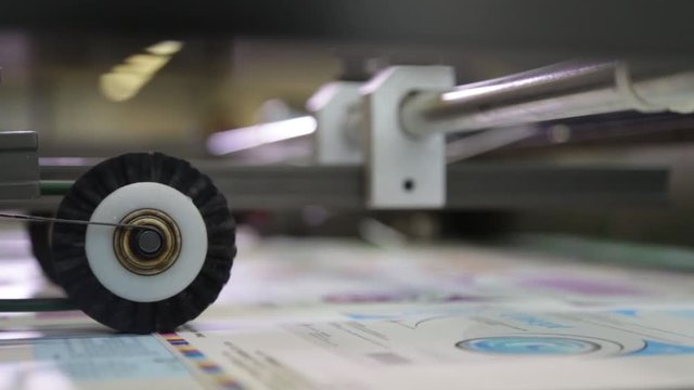 Offset printing machine during production