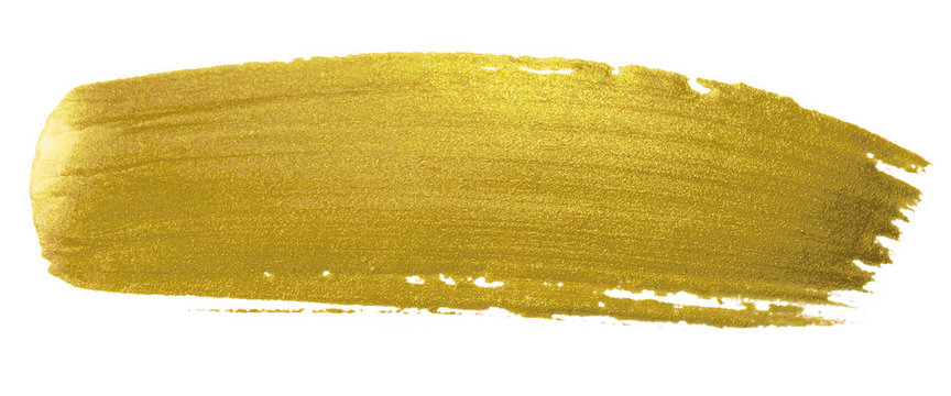 Golden Paint Brush Stroke Set Of Gold Paint Smear With Glittering Texture  Realistic Gold Brush Stroke With Metallic Effect Stock Illustration -  Download Image Now - iStock
