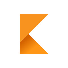 Initial K Folded Paper Symbol