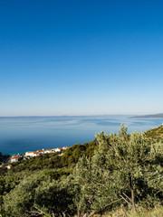 Beautiful landscape of Makarska riviera with high mountains