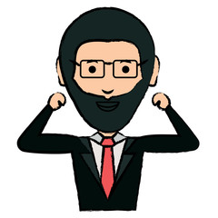 cartoon businessman icon