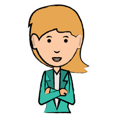 Cartoon businesswoman icon