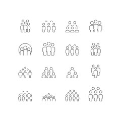 People line vector icon set. Persons symbol for your infographics, website design, logo.