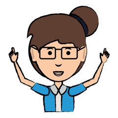 Cartoon businesswoman icon