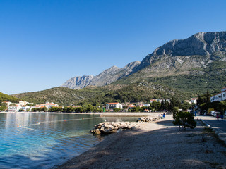 Beautiful landscape of Makarska riviera with high mountains