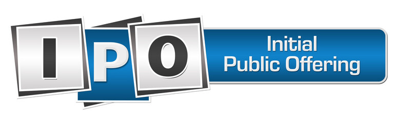IPO - Initial Public Offering Blue Grey Squares Bar 