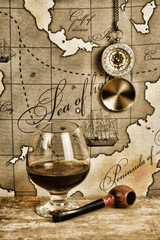 bottle and  glass of wine