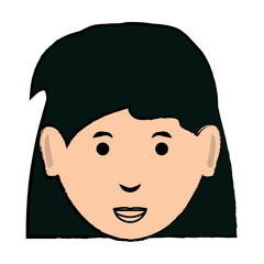 Cartoon woman face icon