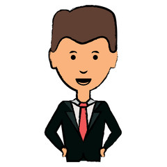 cartoon businessman icon
