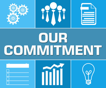 Our Commitment Business Symbol Blue Grid 