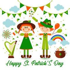Saint Patrick s day background with people