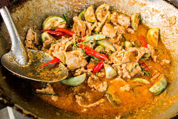pork in spicy coconut cream