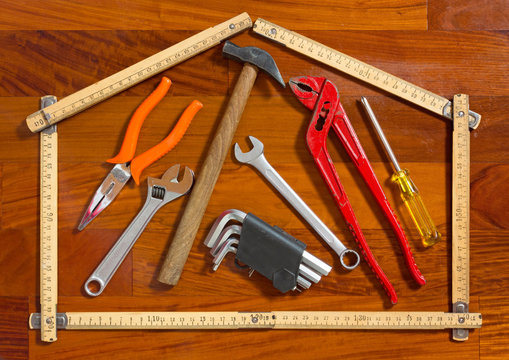 Work Tools within a Folded Measuring Stick