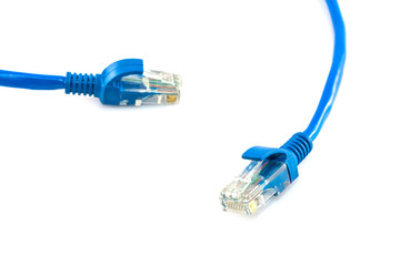 Blue Network internet cable isolated