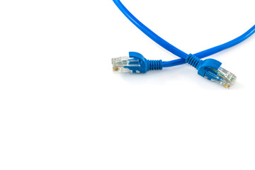 Blue Network internet cable isolated