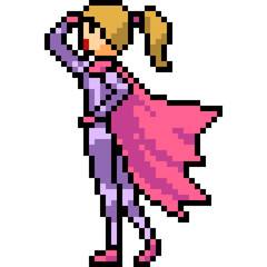 vector pixel art superheroine