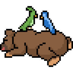 Fototapeta premium vector pixel art animals friend