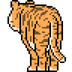 vector pixel art tiger back