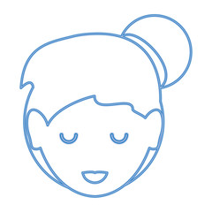 Cartoon woman face icon