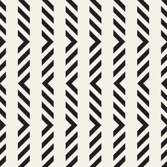 Seamless ethnic lines pattern. Black and white geometric pattern. Vector print for your design.