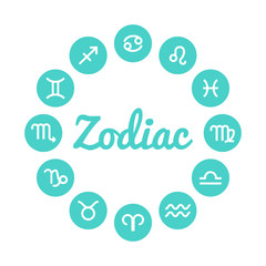 Zodiac signs cartoon vector illustration.