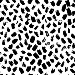 Ink abstract seamless pattern. Background with artistic strokes in black and white sketchy style. Design element for backdrops and textile.