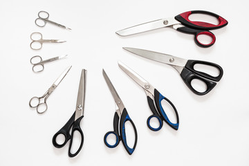 top view of semicircle from various shears