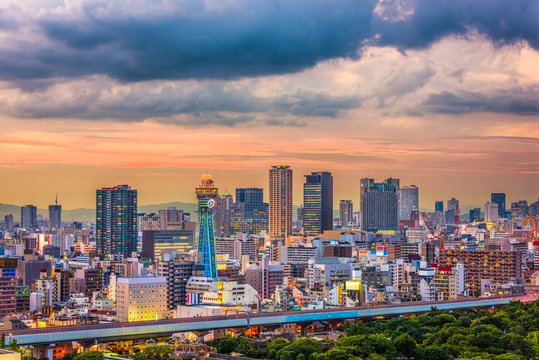 Osaka, Japan Skyline over Shinsekai.