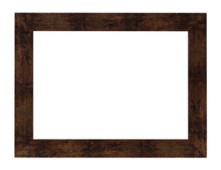 flat brown painted wide wooden picture frame