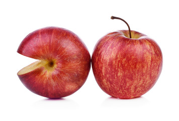 Fresh red apple isolated on white background.