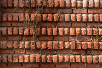 Old brick background, texture and pattern. Red brick wall