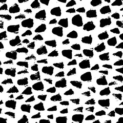Ink abstract seamless pattern. Background with artistic strokes in black and white sketchy style. Design element for backdrops and textile