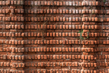 Old brick background, texture and pattern. Big red brick wall