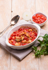 oven tofu with tomatoes sauce