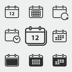 Calendar icons set.
