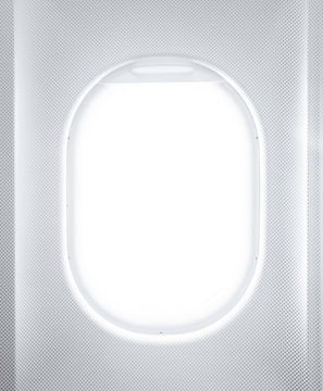 Porthole of a plane closeup