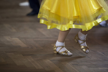 Partners legs in ballroom dance